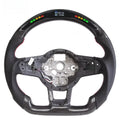 VW Golf MK7 LED Carbon Fibre Performance Steering Wheel - Black
