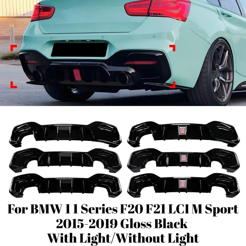 BMW 1 Series F20/F21 LCI Gloss Black Rear Diffuser (2015-2019)