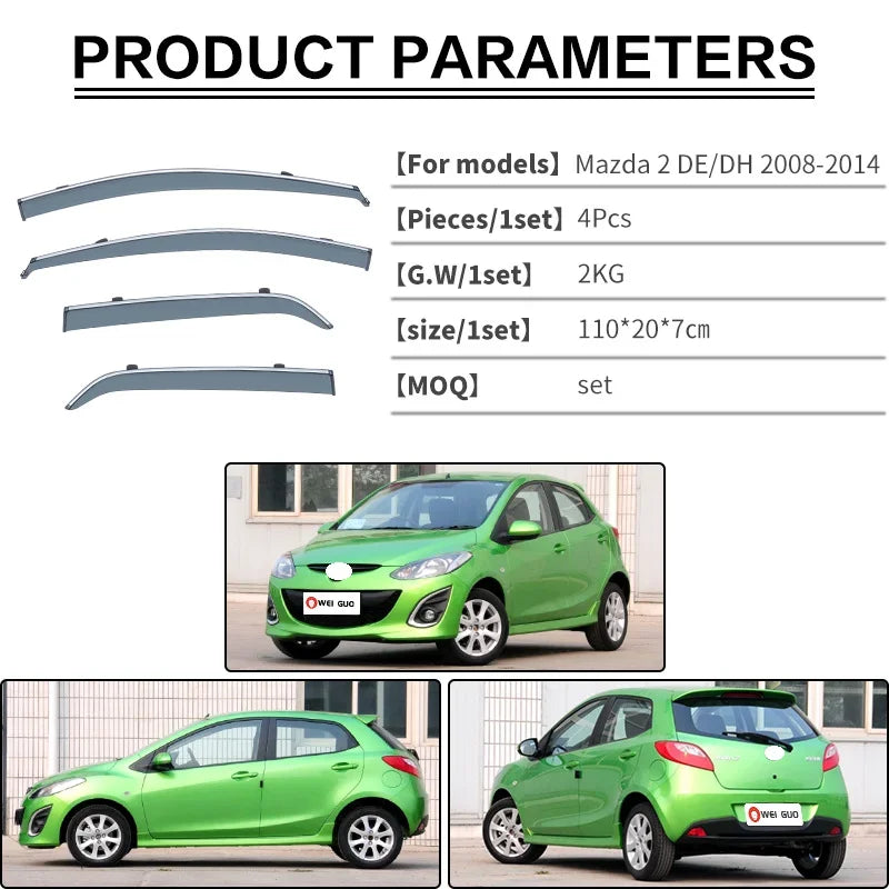Mazda 2 / Demio Window Visors (2008-2014)