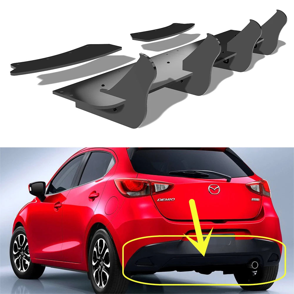 Mazda 2 Rear Bumper Diffuser Lip (2015-2018)
