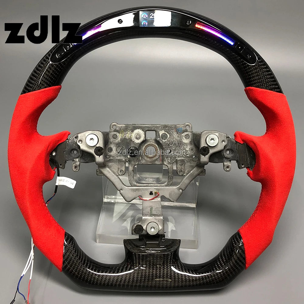 Mazda red suede and carbon fibre steering wheel - Style 1